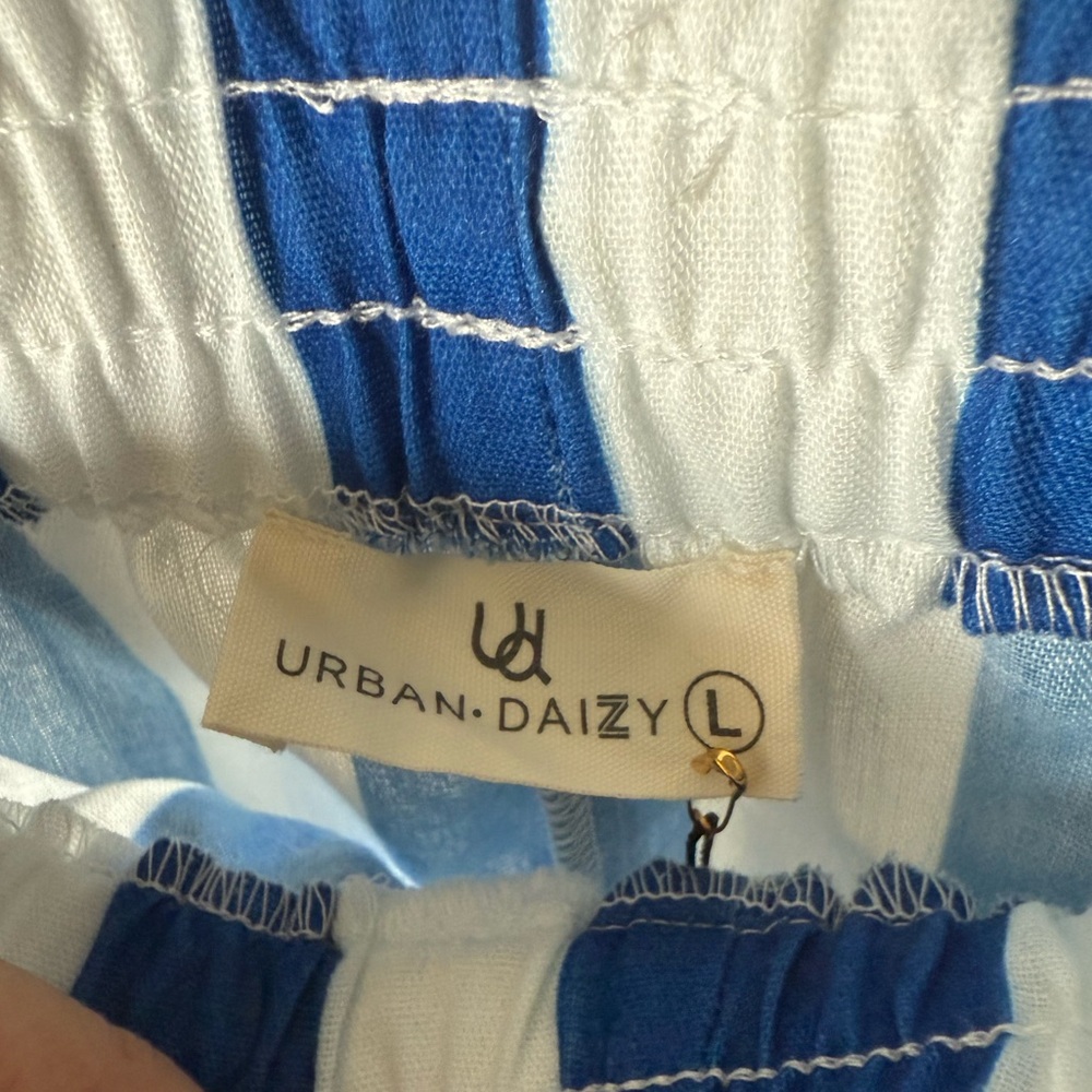 Urban Daizy Blue and White Striped Pants NWT - Picture 12 of 13